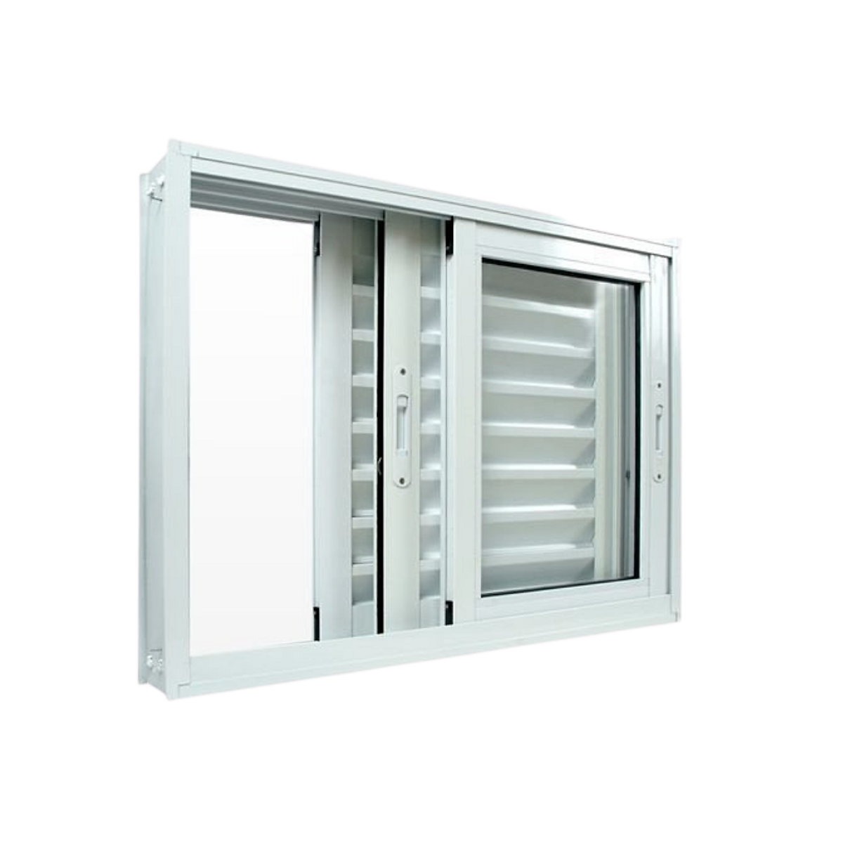 JANELA 03 FOLHAS MÓVEIS 2 VENEZIANA VENTILADA/CEGA - 1 VIDRO